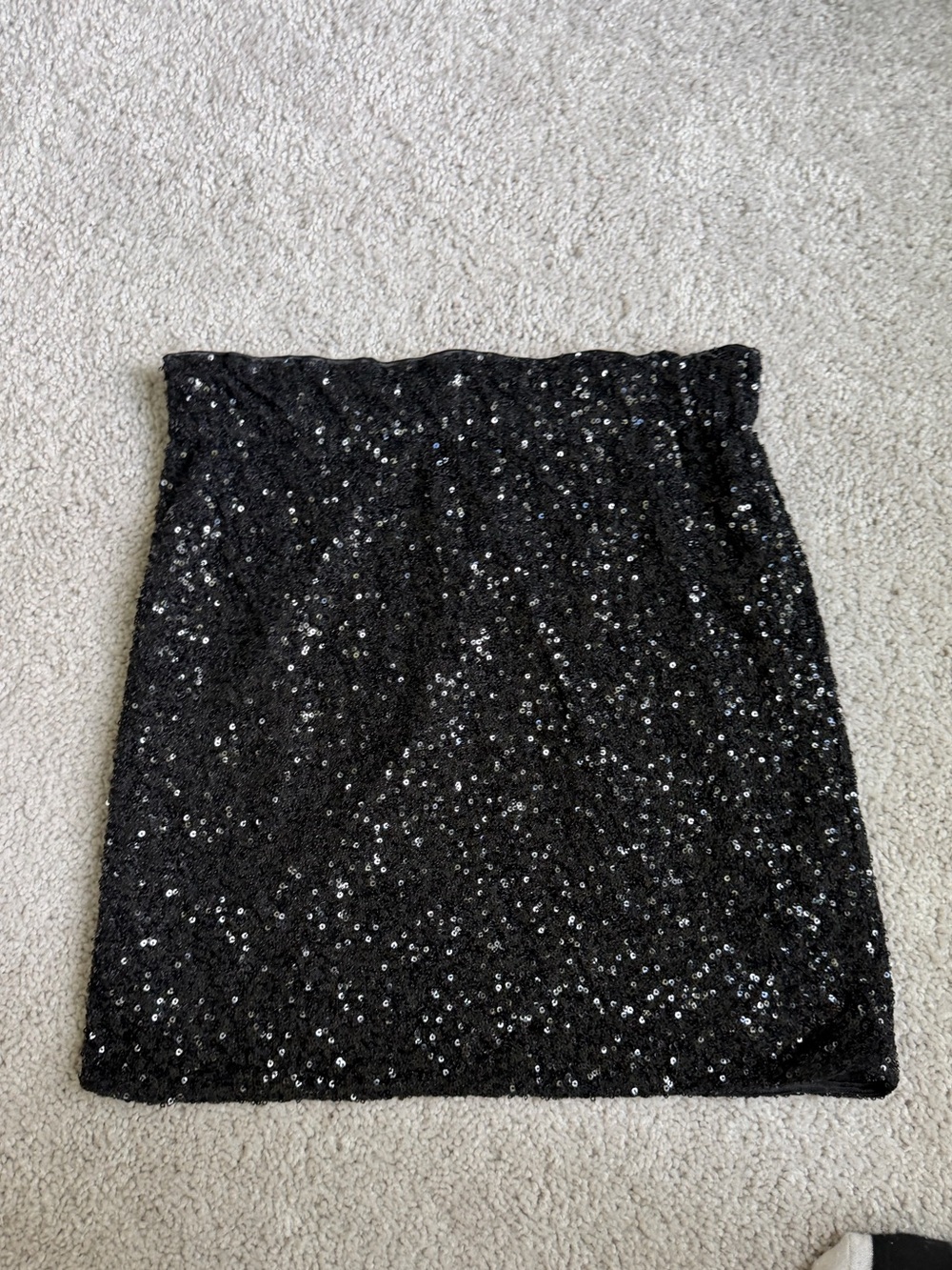 CUPSHE Black Sequin Mini Skirt Elastic Waist Size Small